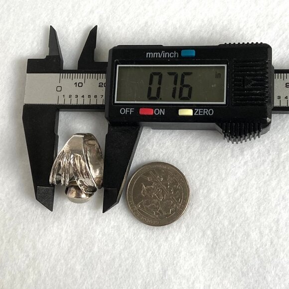 Sterling Silver 925 YS India Modernist Moonstone Wide Band Ring Sz 7.5-7.75 - Picture 13 of 16